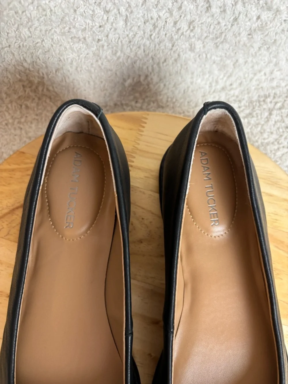 Adam Tucker Shoes Womens 7.5M Darby Slip On Leather Padded Minimalist in Black